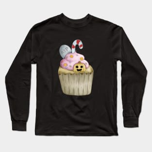 Halloween cute cupcake Long Sleeve T-Shirt